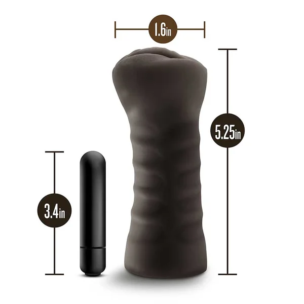 Hot Chocolate Alexis Black Vibrating Pocket Pussy by Blush Novelties — image 4 of 4