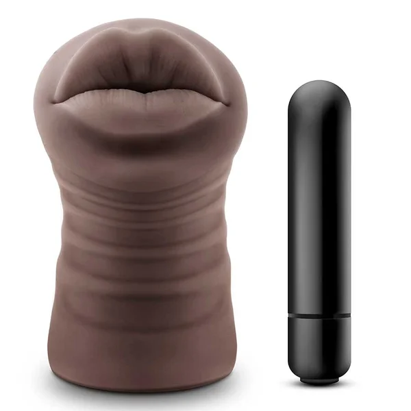 Hot Chocolate Renee Black Vibrating Oral Sex Mouth Masturbator by Blush Novelties — image 2 of 4