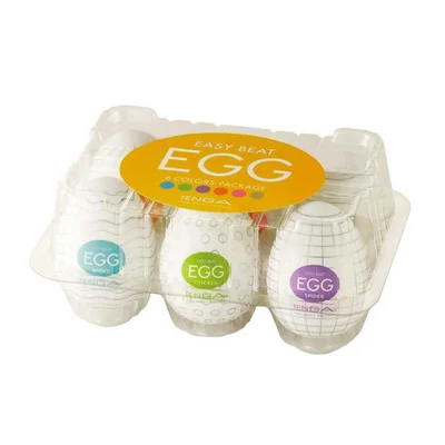 Tenga Easy Beat Original Egg 6 Pack Masturbator Set Disposable Stroker Sleeves