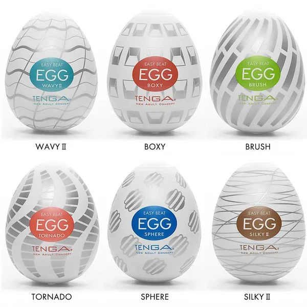 Tenga New Standard Easy Beat Egg 6 Pack Masturbator Set | Disposable Stroker Sleeves — image 2 of 6
