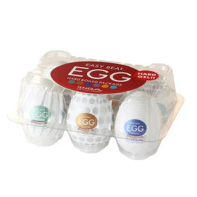 Tenga Hard Boiled Easy Beat Egg 6 Pack Masturbator Set Disposable Stroker Sleeves