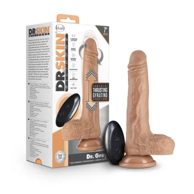 Dr Skin Silicone Dr Grey 7 Inch Thrusting Dildo Vanilla