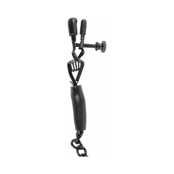 Fetish Fantasy Adjustable Nipple Chain Clamps Black