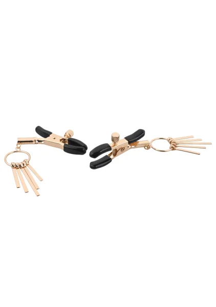 Sex & Mischief Verge Nipple Clamps By Sportsheets - Gold & Black