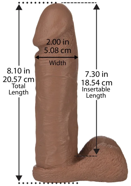 Doc Johnson Vac-U-Lock 8" Realistic Cock - Caramel