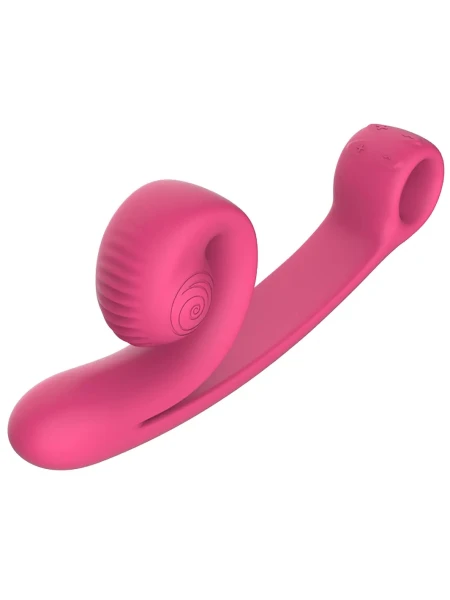 Snail Vibe Curve Silicone Rechargeable Waterproof Dual Stimulation Vibrator - Purple