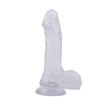 Hi rubber Jelly Suction Cup Dildo Clear 7 5 Inch
