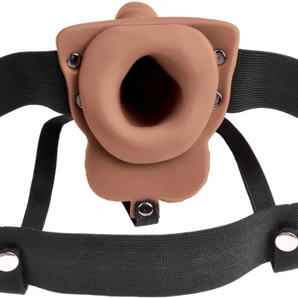 Rechargeable Vibrating Hollow Strap-On With Balls
