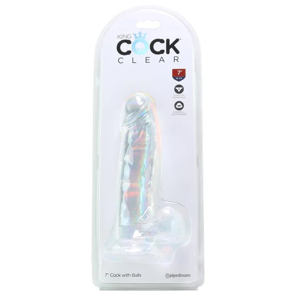 Clear Suction Cup Dildo with Balls