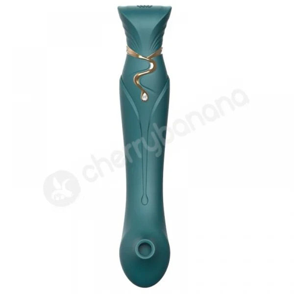 Zalo Queen Jewel Green G-spot Pulse Wave Vibrator with Suction Sleeve