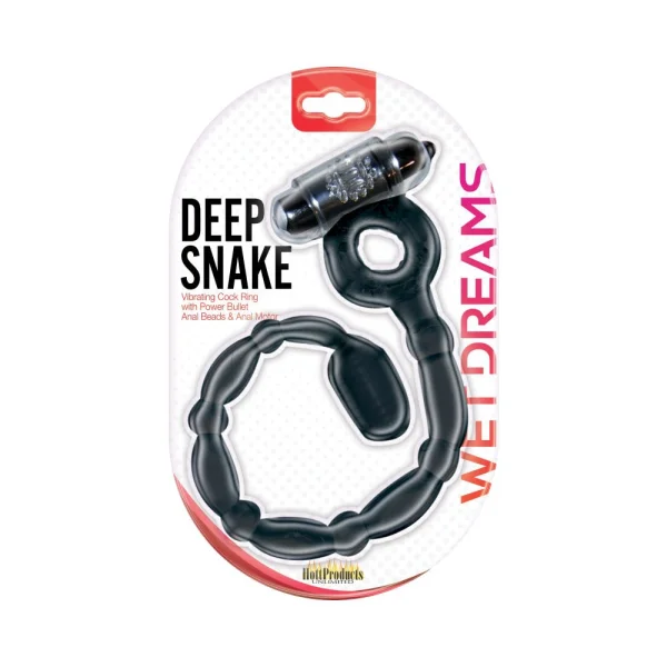 Wet Dreams Vibrating Deep Snake Cockring Black