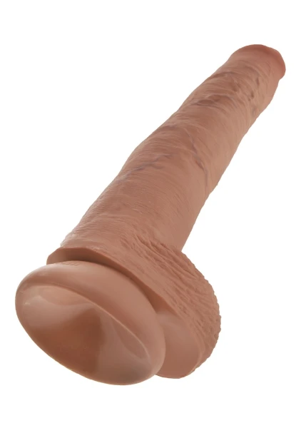 King Cock 14" Suction Cup Dildo With Balls - Caramel