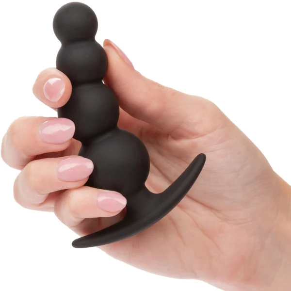 Boundless Beaded Plug Silicone Butt Plug By CalExotics - Black — image 5 of 15