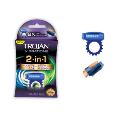 Trojan 2 in 1 Vibrating Ring Finger Massager