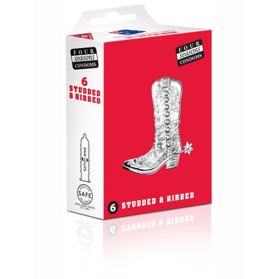 Studded Ribbed Condoms x6