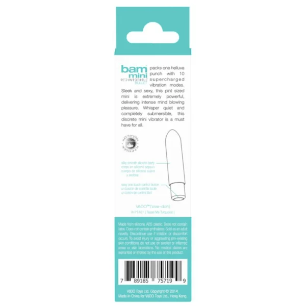 VeDO Bam 10-Mode Rechargeable Silicone Bullet Vibrator