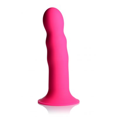 Squeeze It Squeezable Wavy Dildo Pink 18 3 cm Dong