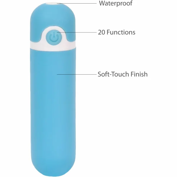 Wonderlust Purity Powerful Rechargeable Silicone Bullet Vibrator - Blue