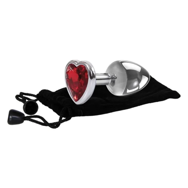 Adam & Eve Small Red Heart Gem Anal Plug