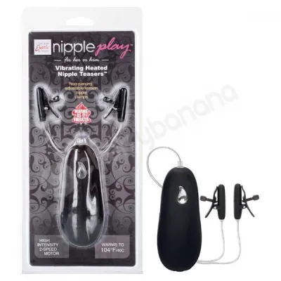 Nipple Play Black Vibrating Heated Nipple Teasers