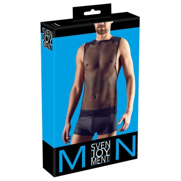 Svenjoyment Wet Look Fishnet Men's Sleeveless Shirt
