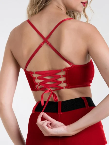 Lovehoney Fantasy Santa Honey Red Longline Bra Set