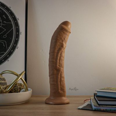 SquarePegToys R Leo Harness SuperSoft Bronze Silicone Dildo with SquarePegHole