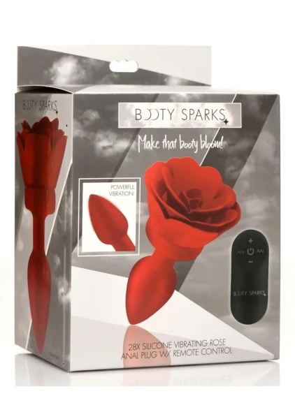28X Silicone Vibrating Rose Anal Plug with Remote — image 16 of 24