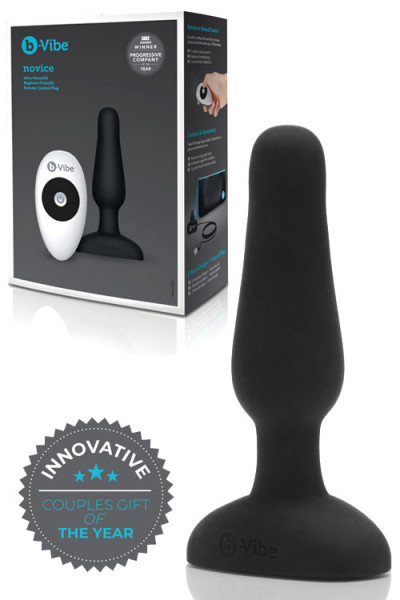 B-Vibe Beginner's Vibrating 4" Butt Plug with Remote