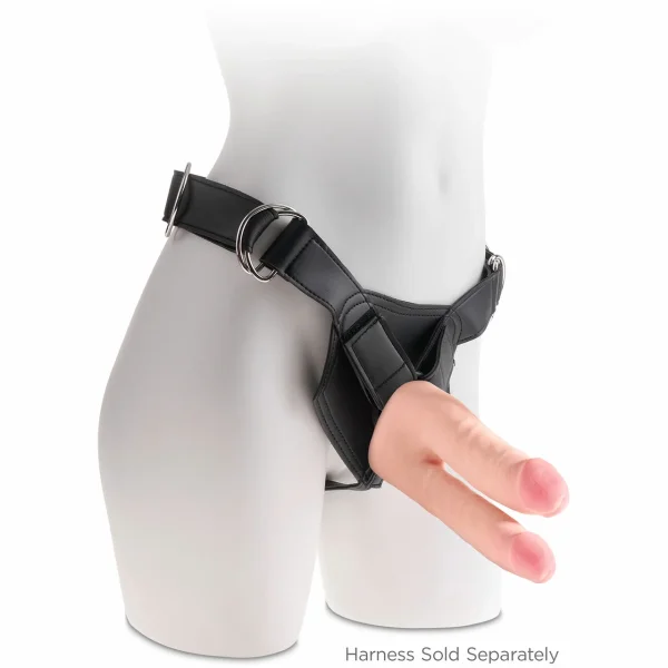 King Cock Plus 9.5" Triple Density Double Penetrator Dildo With Suction Cup Base - Vanilla