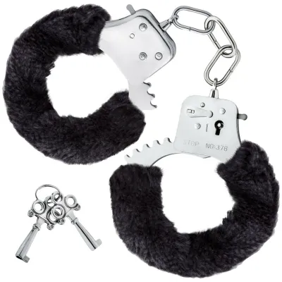 Temptasia Cuffs By Blush Novelties Black Furry Handcuffs