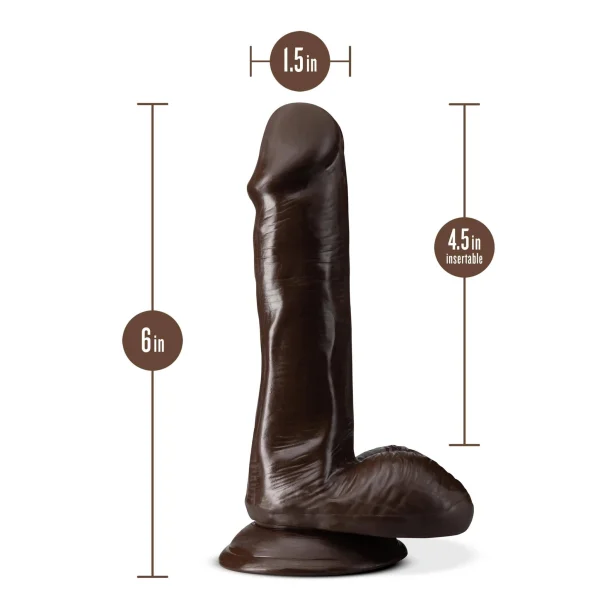 Dr. Skin Plus - 6 Inch Posable Dildo With Balls -  Chocolate