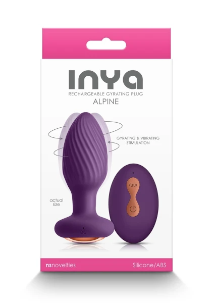 Inya Alpine Rechargeable Silicone Anal Plug With Remote - Purple