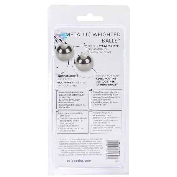 Weighted Orgasm Balls Metallic - Silver