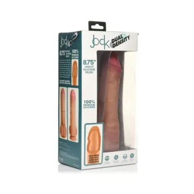 Realistic Dildos Jock Uncut 8 75 In Dual Density Silicone Dildo With Balls Light