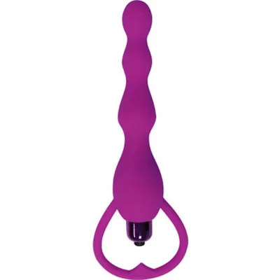 Silicone Vibrating Anal Beads Purple