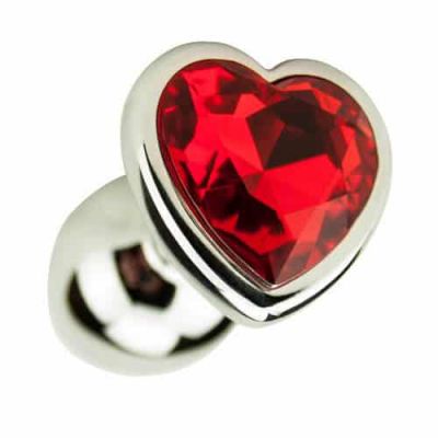 Precious Metals Heart Shaped Anal Plug Silver