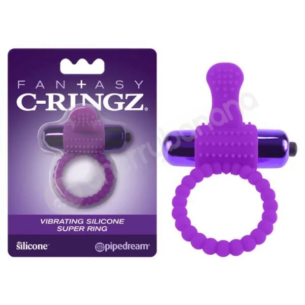 Fantasy C-ringz Purple Vibrating Silicone Super Ring