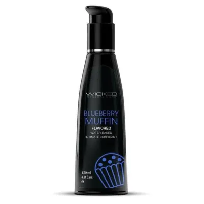 Aqua Blueberry Muffin Water Flavored Water Based Lubricant 4 Fl Oz 120ml