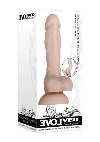 Real Supple Poseable 8.25" Silicone Dildo By Evolved Novelties - Vanilla