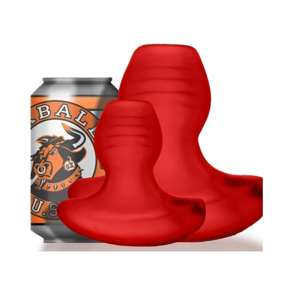 Butt Plugs:  Oxballs Glowhole-2 Hollow Buttplug With Led Insert Large Red Morph