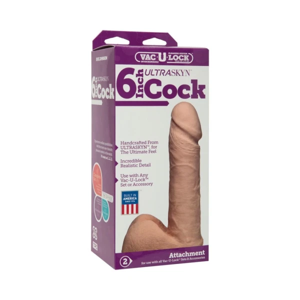 Vac-U-Lock 6 inches Ultraskyn Cock