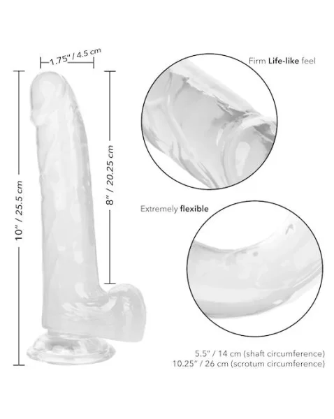 Size Queen Dildo - Clear - 8 Inch