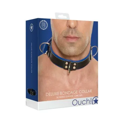 Ouch Deluxe Bondage Collar One Size Blue
