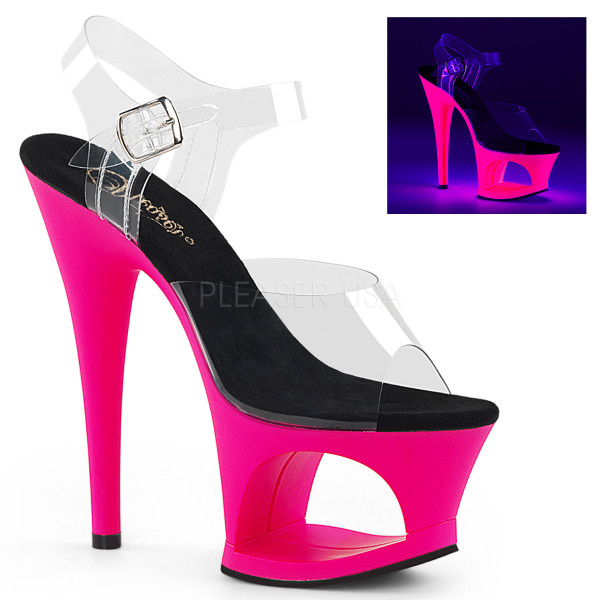 7 inches Heel, 2 3/4 inches Cut-Out PF UV Reactive Ankle Strap Sandal — image 5 of 8