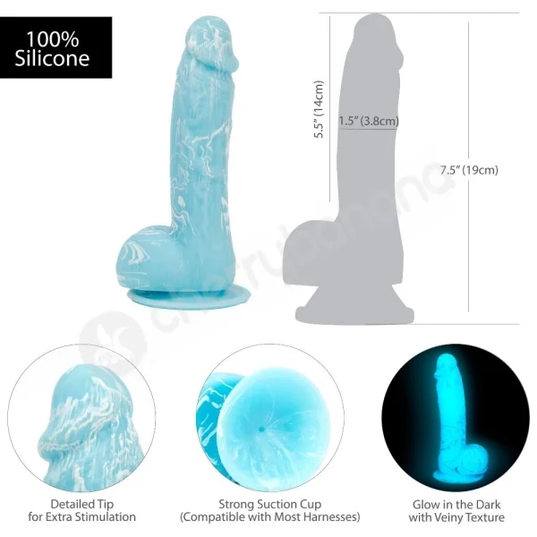 Addiction Luke 7.5" Silicone Dildo With Balls