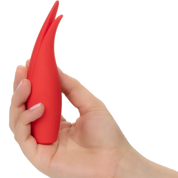 Red Hot Sizzle Silicone Rechargeable Clitoral Vibrator by CalExotics