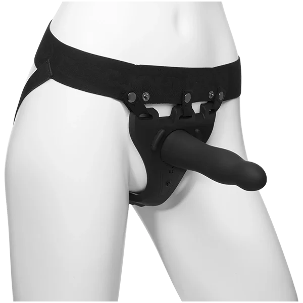 7" Silicone Vibrating Hollow Strap-on Set With Remote Control