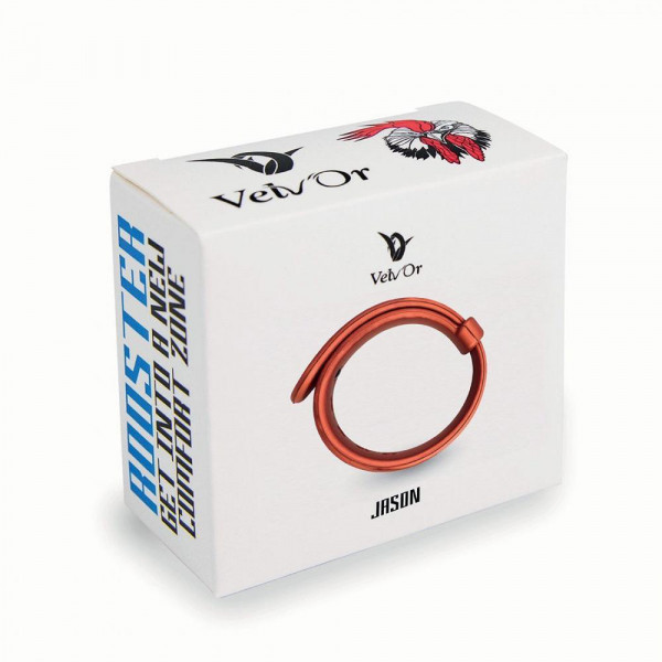 Velv'Or Rooster Jason Adjustable Hard Silicone Cock Ring - Red — image 5 of 11
