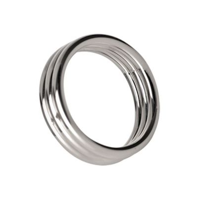 Echo 175 Inch Stainless Steel Triple Cock Ring Silver